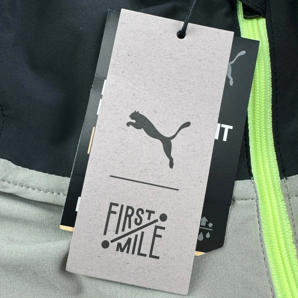 NWT Puma x First Mile Gray DryCell Full Zip Hooded Stretch Blend Active Jacket L